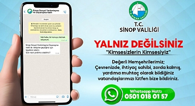 Sinop Valiliği, İhtiyaç Sahipleri İçin Whatsapp Destek Hattı Kurdu