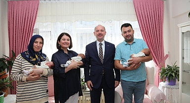 Vali Serdengeçti, Üçüz Bebek Sahibi Aileyi Ziyaret Etti